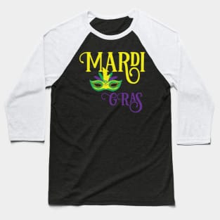 Mardi Gras Mask Design for the Family Baseball T-Shirt